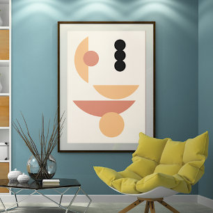 Affiche Chic Hip Abstrait Red Sun Black Moon Fusion Art