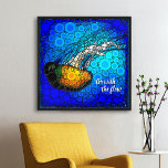 Affiche Chic Jellyfish Photo Circle Art “Go with the Flow”<br><div class="desc">“Go with the flow.” Take a lesson from this orange yellow jellyfish floating along in the turquoise blue ocean and let life take its course whenever you gaze at this colorful, inspirational quote, photo poster. Makes a great uplifting and inspirational gift! You can easily personalize this poster plus I also...</div>