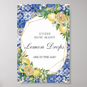 Affiche Chic Lemon Floral Guess Lemon Drops dans Jar Game