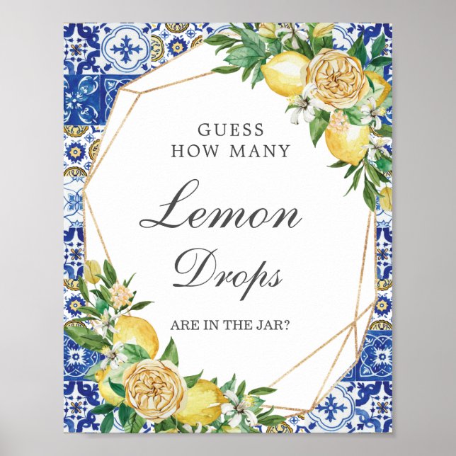 Affiche Chic Lemon Floral Guess Lemon Drops dans Jar Game (Devant)