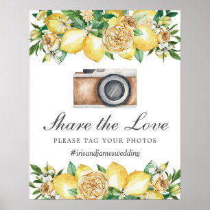 Affiche Chic Lemon Floral Partagez l'amour Tag Photo Maria
