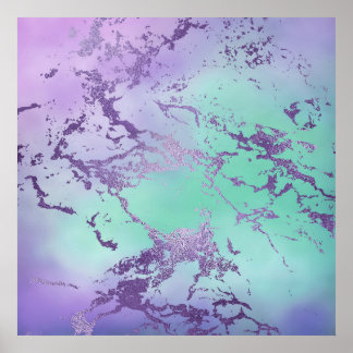 Affiche Chic Marble | Violet Lavender Purple Mint Green