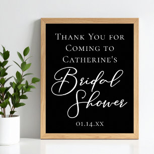 Affiche Chic Mariage Blanc Personnalisé Fête de Fiançaille