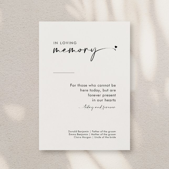 Affiche Chic Moderne En Mariage De Mémoire Amour Signal (Créateur téléchargé)