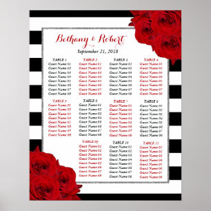 Affiche Chic Moderne Luxe Mariage Collection - Roses rouge