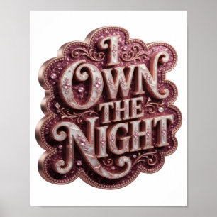 Affiche Chic Or I POSSÈDE LA NUIT Motif Artistique v2