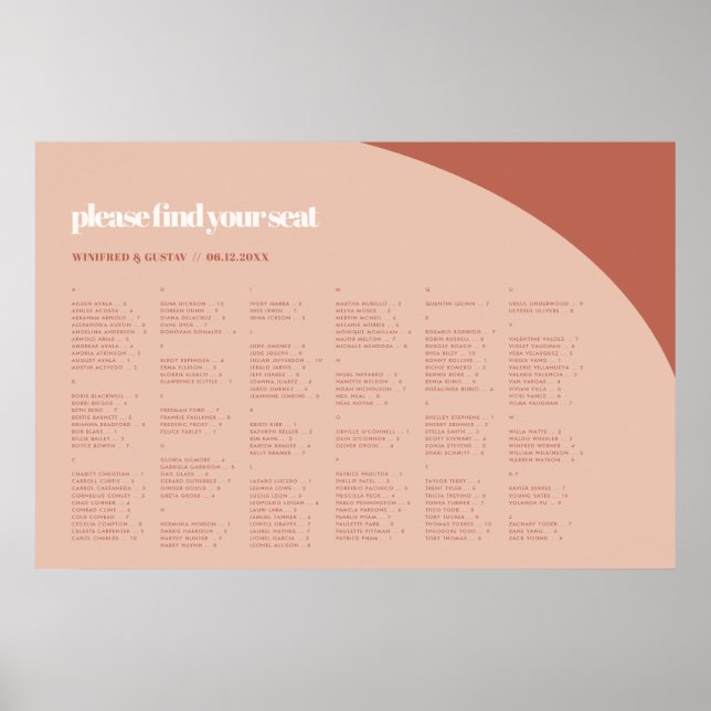 Affiche Chic pêche en terre cuite Organigramme alphabétiqu (Devant)