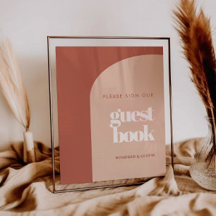 Affiche Chic pêche Signer notre livre d'hôtes signe mariag