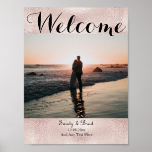 Affiche Chic Rose Gold Photo personnalisée Enregistrer le 