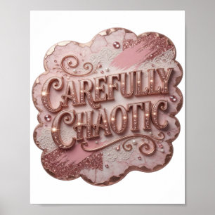 Affiche Chic Rose SOIGNEUSEMENT CHAOTIQUE