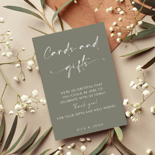 Affiche Chic Sage Green Cartes et Cadeaux Favoriser Mariag