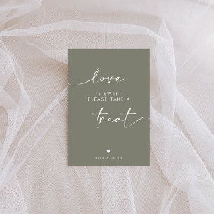 Affiche Chic Sage Green Love is Sweet Candy Mariage Sign