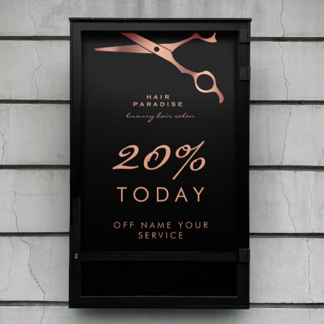 Affiche Chic Salon des cheveux noirs Barber Proposition en (Créateur téléchargé)