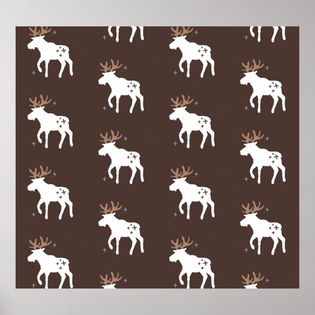 Affiche Chic scandinave : Motifs Vintages sans couture (Devant)