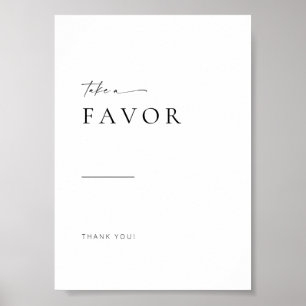 Affiche Chic + Simple Modern Script Wedding Favors Sign