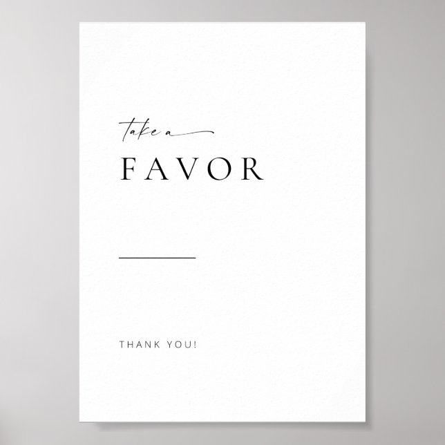 Affiche Chic + Simple Modern Script Wedding Favors Sign (Devant)