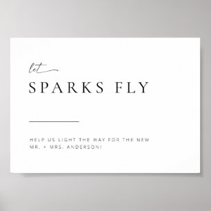 Affiche Chic + Simple Moderne Mariage Sparkler Sparkler Si