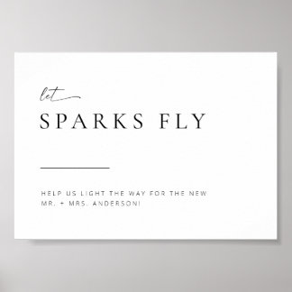 Affiche Chic + Simple Moderne Mariage Sparkler Sparkler Si