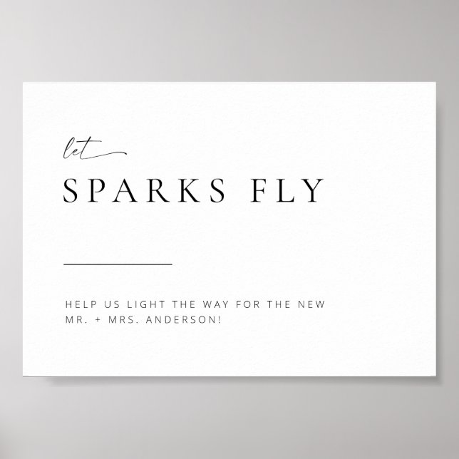 Affiche Chic + Simple Moderne Mariage Sparkler Sparkler Si (Devant)