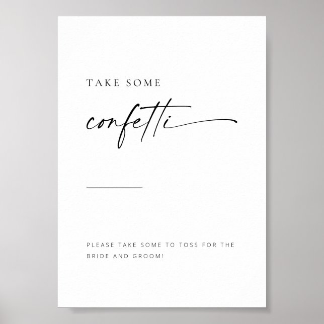 Affiche Chic + Simple Script Moderne Confetti Toss Sign (Devant)
