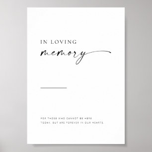 Affiche Chic + Simple Script Moderne En Mémoire Du Signe