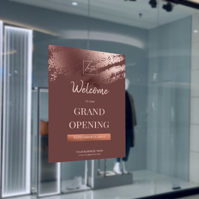 Affiche Chic Stylish Bronze Business Logo Grand Opening (Chic Stylish Bronze Business Logo Grand Opening Poster)