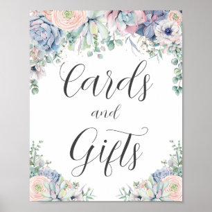 Affiche Chic Succulents Blush Floral Cartes de mariage Cad