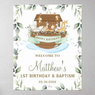Affiche Chic verdure Arche Noah's Anniversaire Baptême Bie