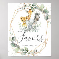 Chic verdure Jungle Animaux Baby shower Faveurs