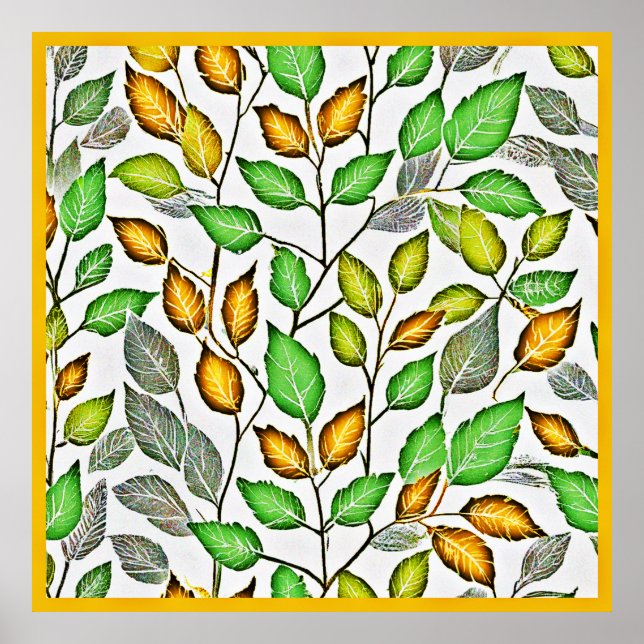 Affiche Chic Vivid Motif Feuille (Devant)