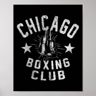 Affiche Chicago Boxing Club - Vintage Chi-town Retro Boxer