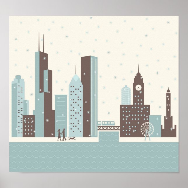 Affiche Chicago en hiver (Devant)