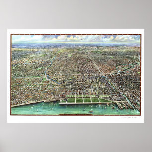 Affiche Chicago, IL Carte panoramique - 1916