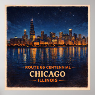 Affiche Chicago Illinois Centenaire Début du Sentier