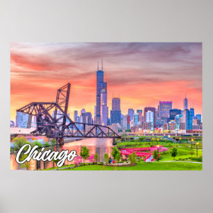 Affiche Chicago, Illinois, États-Unis