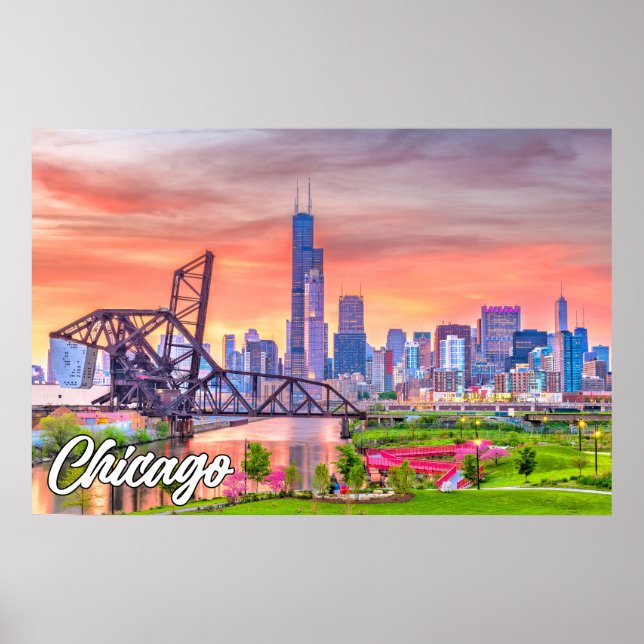 Affiche Chicago, Illinois, États-Unis (Devant)