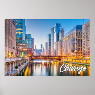 Affiche Chicago, Illinois, États-Unis
