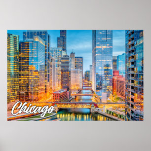 Affiche Chicago, Illinois, États-Unis