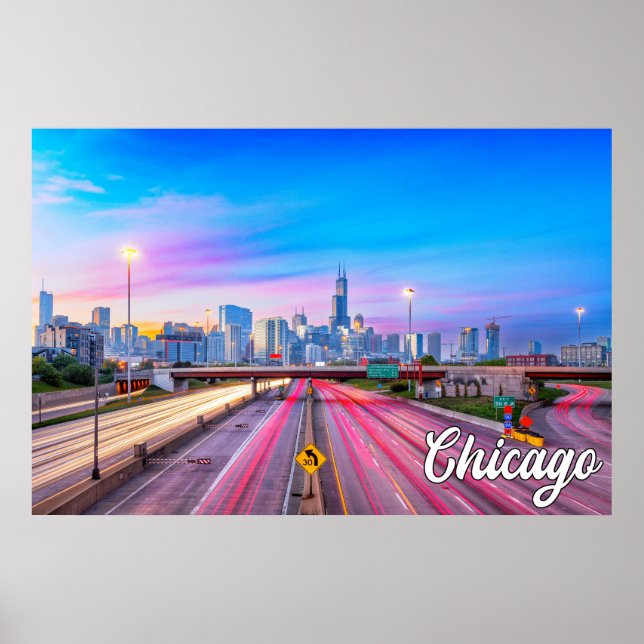 Affiche Chicago, Illinois, États-Unis (Devant)