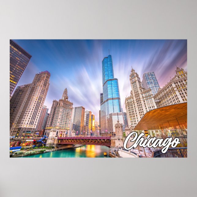 Affiche Chicago, Illinois, États-Unis (Devant)