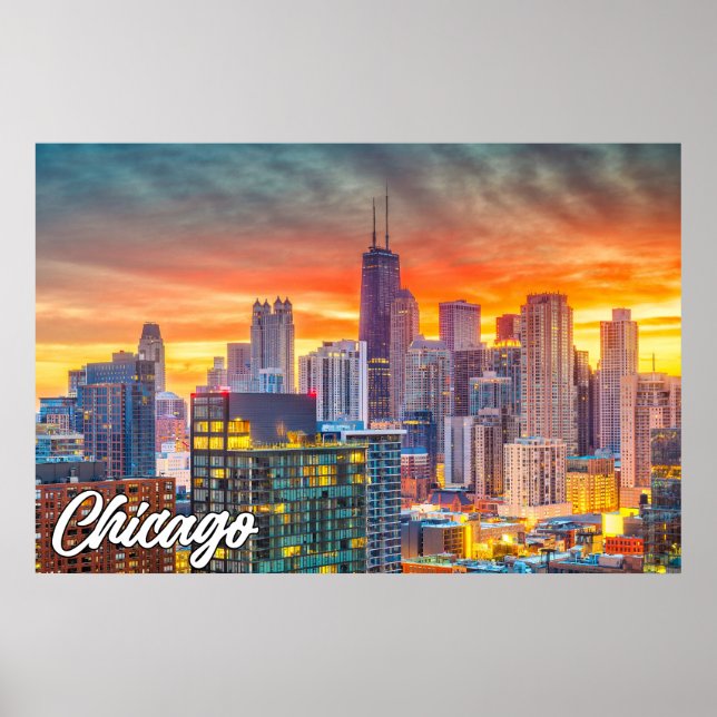 Affiche Chicago, Illinois, États-Unis (Devant)