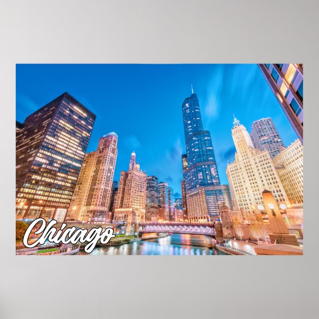 Affiche Chicago, Illinois, États-Unis (Devant)
