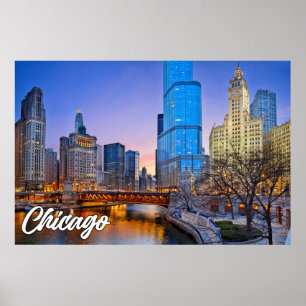 Affiche Chicago, Illinois, États-Unis