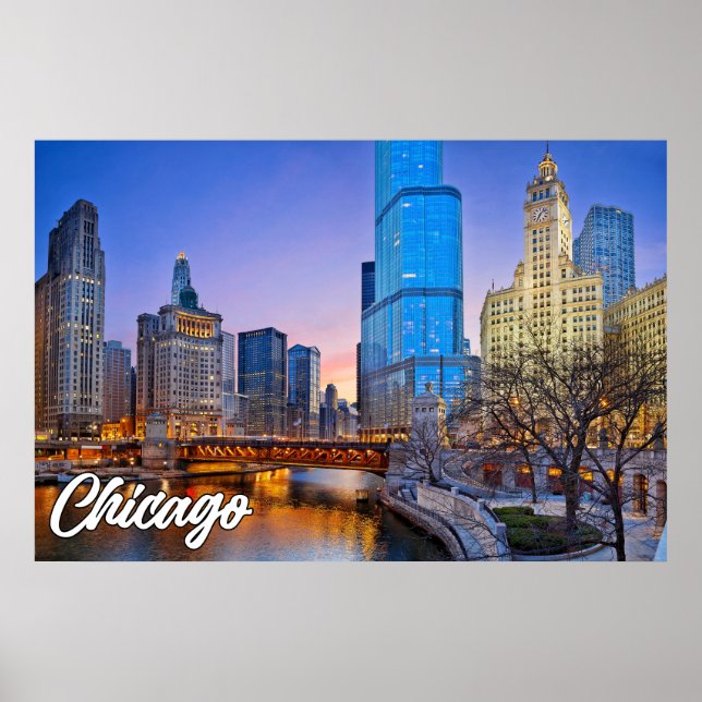 Affiche Chicago, Illinois, États-Unis (Devant)