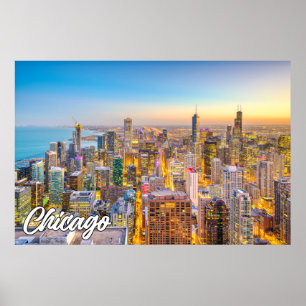 Affiche Chicago, Illinois, États-Unis