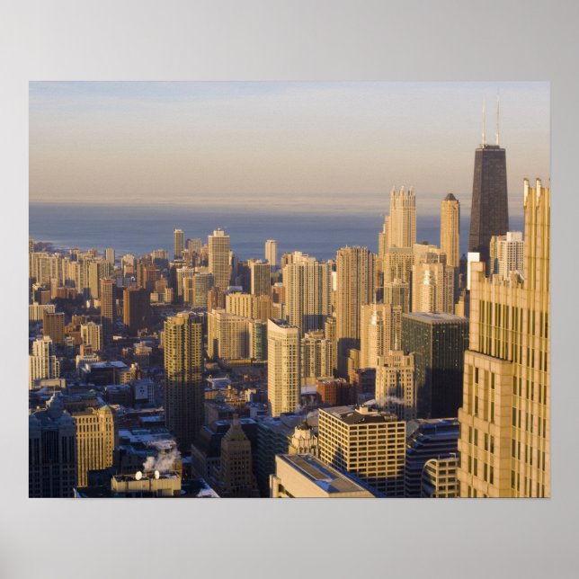 Affiche Chicago, Illinois, vue panoramique depuis la Sears (Devant)