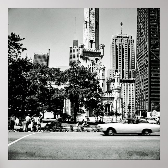Affiche Chicago Michigan Avenue 1971 Photographie Vintage (Devant)