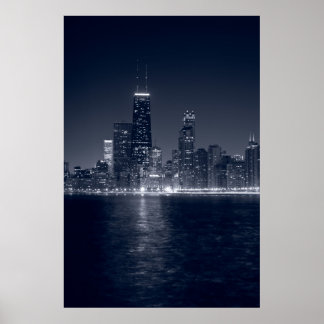 Affiche Chicago On The Lake, Black & White