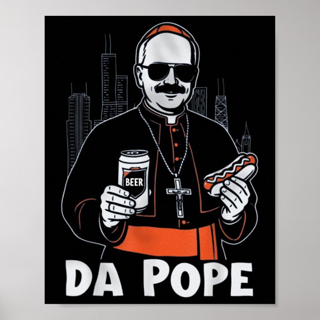 Affiche Chicago Pope Leo Xiv " ; da Pope" ; T-shirt. (Devant)