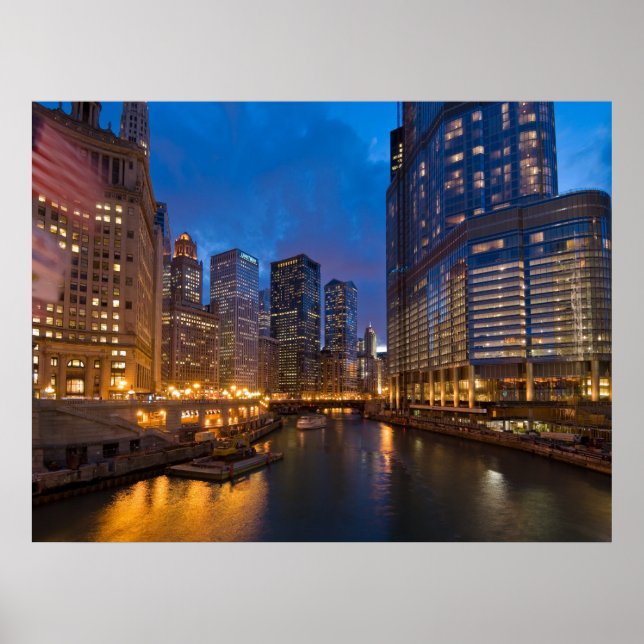 Affiche Chicago River La Nuit (Devant)
